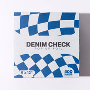 Denim Check foil 6x12 box, top view
