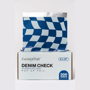 Denim Check foil 6x12 box with pop-up foil, front view