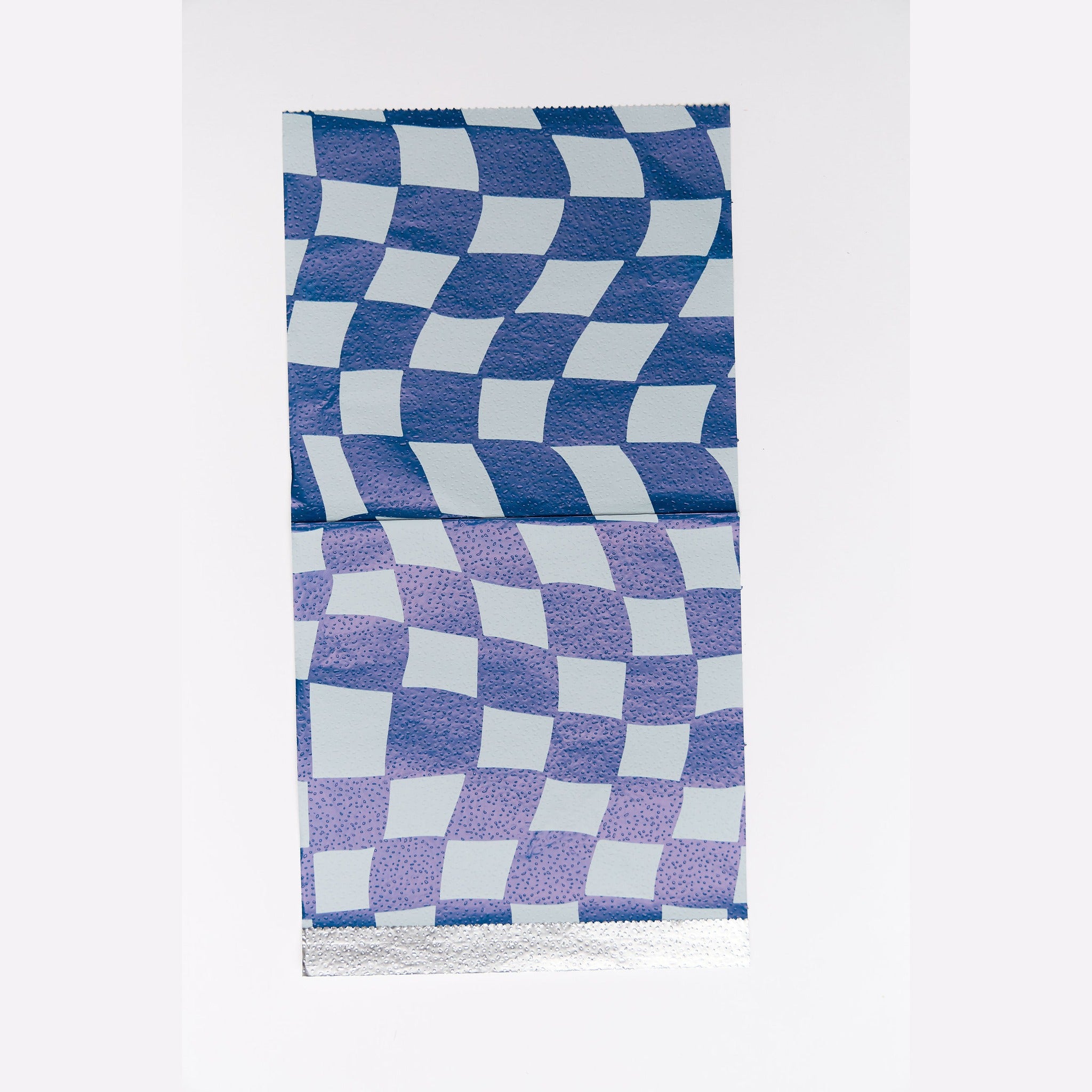 Denim Check foil sheets laid flat